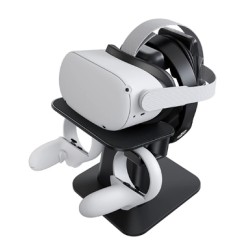 KIWI design VR Stand for Meta/Oculus Quest/Quest 2/Rift/Rift S/GO/HTC Vive/Vive Pro/Valve Index VR Headset and Touch Controllers, Black (Used)